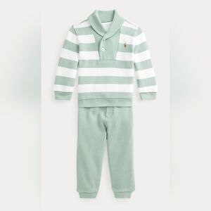 Striped Green and White Kids Pajamas
